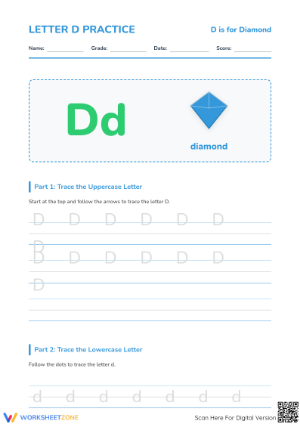 Letter D Practice Worksheet | Essential Grade K Phonics