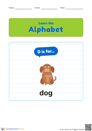 Letter D Beginning Sound Worksheet | Grade K Essential