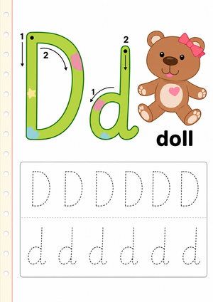 Printable Letter D Tracing Worksheet | Kindergarten ELA