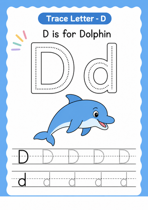 Printable Letter D Tracing Worksheet | Kindergarten ELA