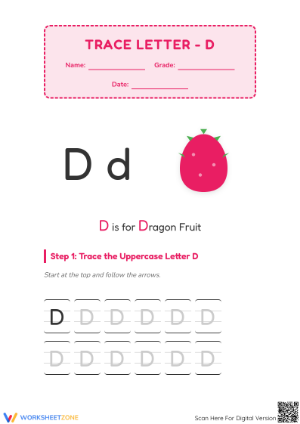 Letter D Trace and Find Worksheet | Essential Phonics