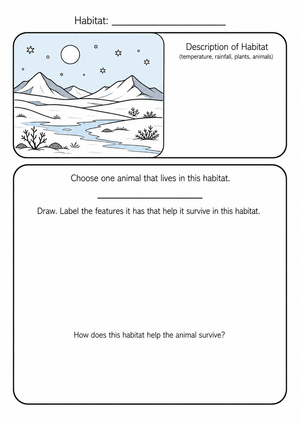 Tundra Habitat Printable Worksheet | Grade 3 Science