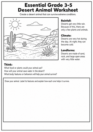 Essential Grade 3-5 Desert Animal Worksheet