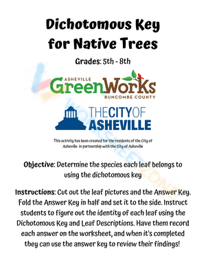Dichotomous Key for Native Trees