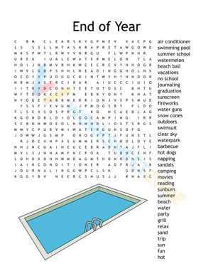 end of the year word search 2