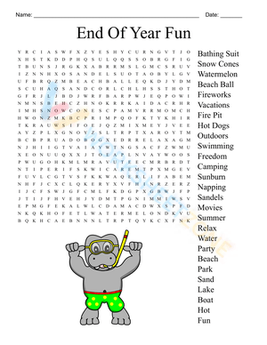 end of the year word search 3