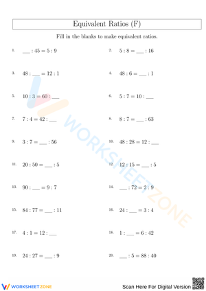 Equivalent Ratios Worksheet For Students