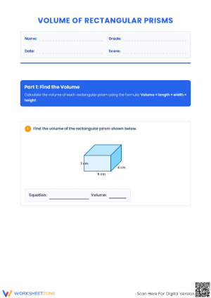Essential Volume of Rectangular Prisms Worksheet Grade 5