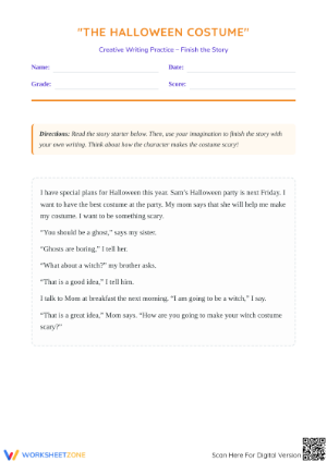 Halloween Narrative Writing | Grade 4-7 Printable