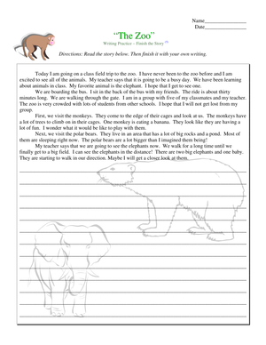 Printable Finish the Story Worksheet | Grade 4 Writing