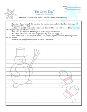 Grade 4 Narrative Writing — Printable No-Prep Worksheet