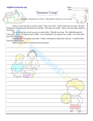 grade 6 essay worksheets