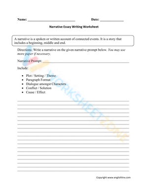 essay worksheets 9