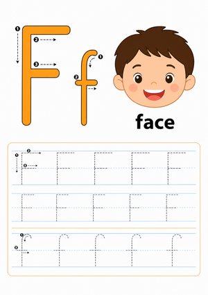 Printable Letter F Tracing Worksheet | Kindergarten ELA