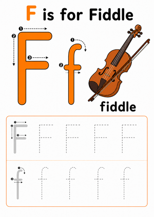 Letter F Tracing Worksheet | Grade K Printable