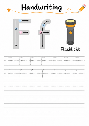 Printable Letter F Handwriting Worksheet | Grade K