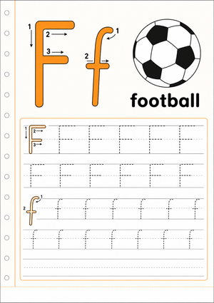 Letter F Tracing Worksheet | Printable Grade K-1 ELA