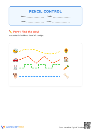 Essential Pencil Control Worksheet | Kindergarten Writing