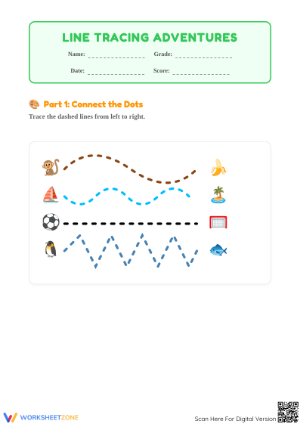 Pencil Control Tracing Worksheet | Pre-K & K Printable