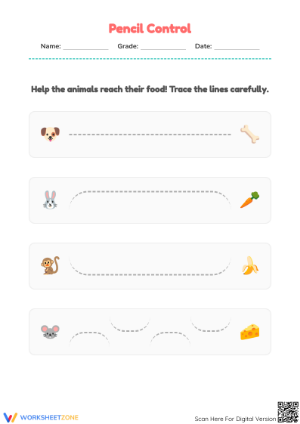 Grade K Pencil Control — Printable No-Prep Worksheet
