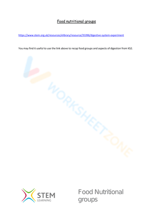 Food Nutritional groups