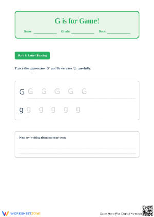 Letter G Beginning Sound Worksheet | Essential Phonics