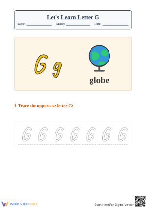 Letter G Tracing Worksheet | Essential Phonics Guide