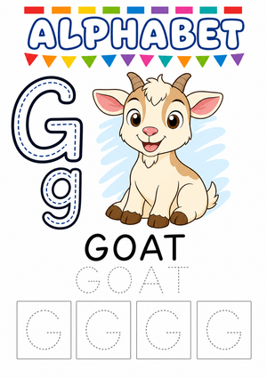 Letter G Tracing Printable | Grade K Phonics