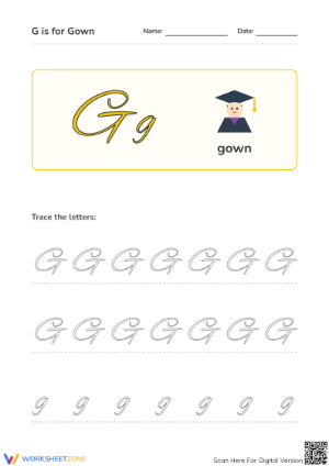 Letter G Tracing Worksheet | Essential Phonics Practice