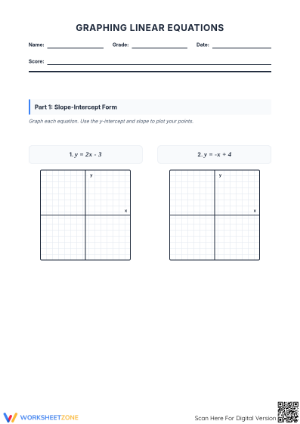 Essential Graphing Linear Equations Worksheet | Grade 8-HS
