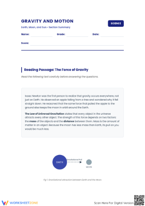 Gravity and Motion Worksheet
