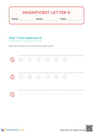 Handwriting Practice Letter G | Essential Grade K Printable