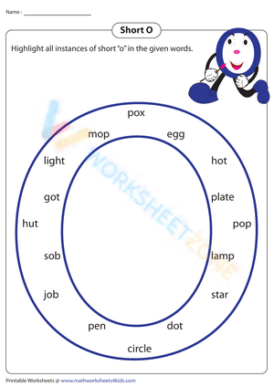 Highlight short O words