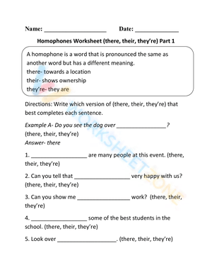 homophones worksheet 11