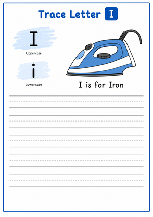 Letter I Tracing Worksheet | Grade K Printable