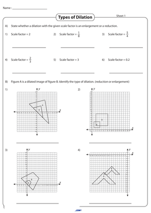 Identifying Dilations Worksheet | Essential Grade 8 Math