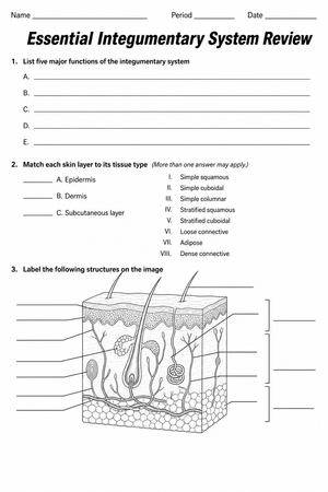 Essential Integumentary System Review | HS Biology Ready