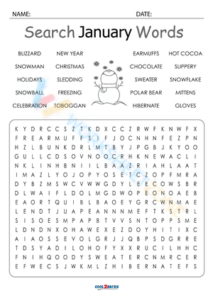Challenge Yourself with January Word Search Puzzle