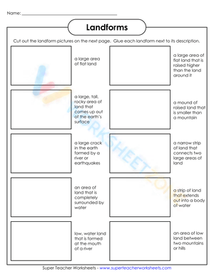 Landforms - Cut and Glue