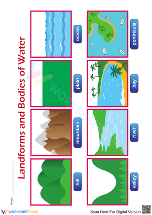 Landforms and Bodies of Water Chart