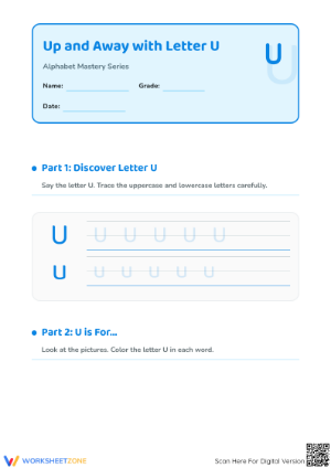 Essential Letter U Phonics Worksheet | Kindergarten Ready