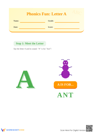 Letter A Beginning Sound Worksheet | Essential Grade K