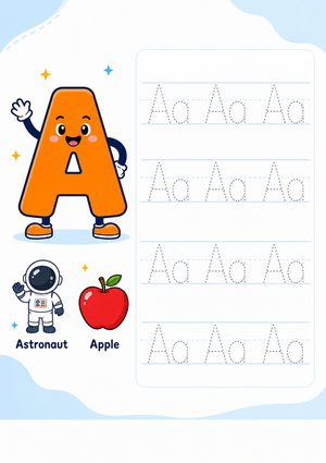 Letter A Tracing & Sound Worksheet | Grade K Ready