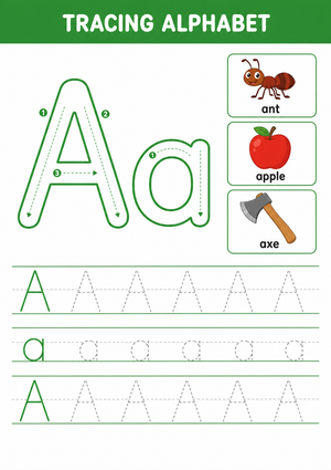 Printable Letter A Tracing Worksheet | Grade K Phonics