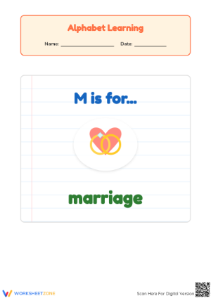 Letter M Beginning Sound Worksheet | Grade K-2 Printable