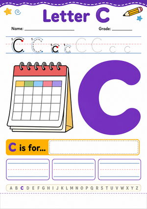 Letter C Beginning Sound Printable Worksheet | Grade K