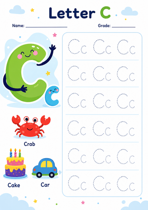 Printable Letter C Beginning Sound Worksheet | Grade K