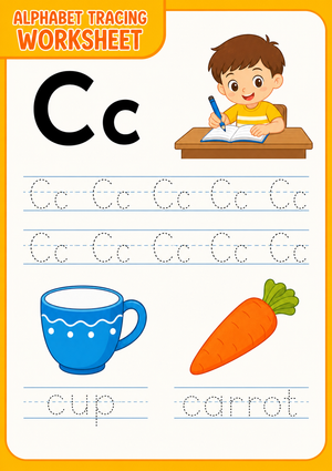 Printable Letter C Tracing & Sounds | Grade K ELA