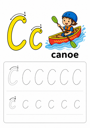 Printable Letter C Tracing Worksheet | Grade K ELA
