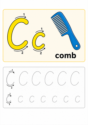 Printable Letter C Tracing Worksheet | Kindergarten ELA